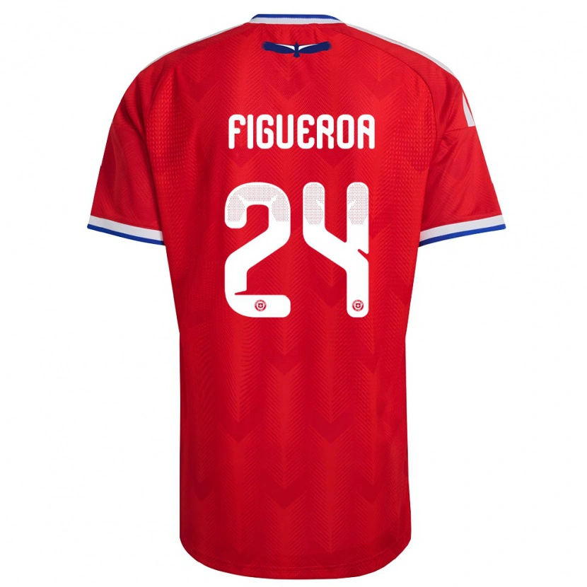Danxen Women Chile Ámbar Figueroa #24 Red White Blue Home Jersey 26-28 T-Shirt