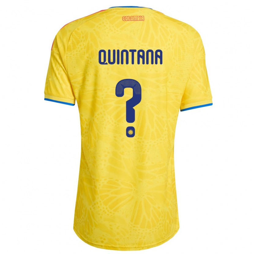 Danxen Women Colombia Juan Quintana #0 Yellow Blue Red Home Jersey 26-28 T-Shirt