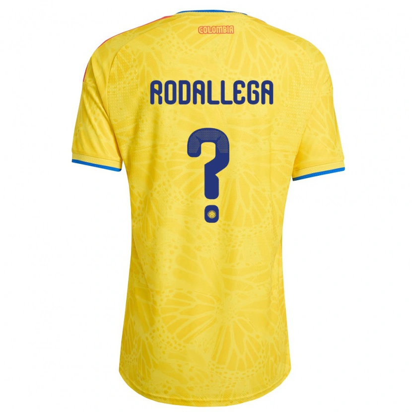 Danxen Women Colombia Johan Rodallega #0 Yellow Blue Red Home Jersey 26-28 T-Shirt