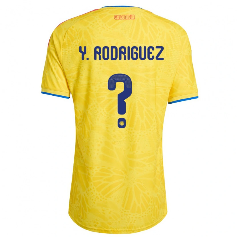 Danxen Women Colombia Yefrei Rodríguez #0 Yellow Blue Red Home Jersey 26-28 T-Shirt