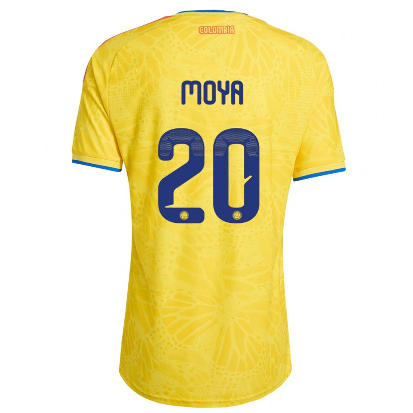 Danxen Women Colombia Yaiker Moya #20 Yellow Blue Red Home Jersey 26-28 T-Shirt