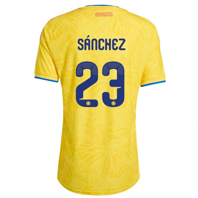 Danxen Women Colombia Davinson Sánchez #23 Yellow Blue Red Home Jersey 26-28 T-Shirt