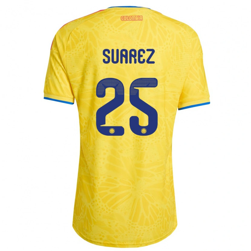 Danxen Women Colombia Luis Suárez #25 Yellow Blue Red Home Jersey 26-28 T-Shirt