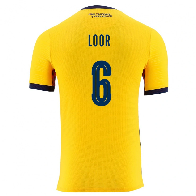 Danxen Women Ecuador Layan Loor #6 Yellow Navy Home Jersey 26-28 T-Shirt