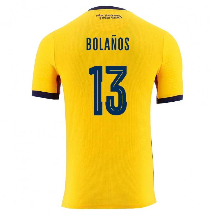 Danxen Women Ecuador Nayely Bolanos #13 Yellow Navy Home Jersey 26-28 T-Shirt
