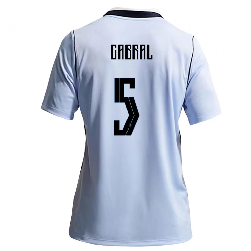 Danxen Women Uruguay Maximo Cabral #5 Sky Blue White Home Jersey 26-28 T-Shirt