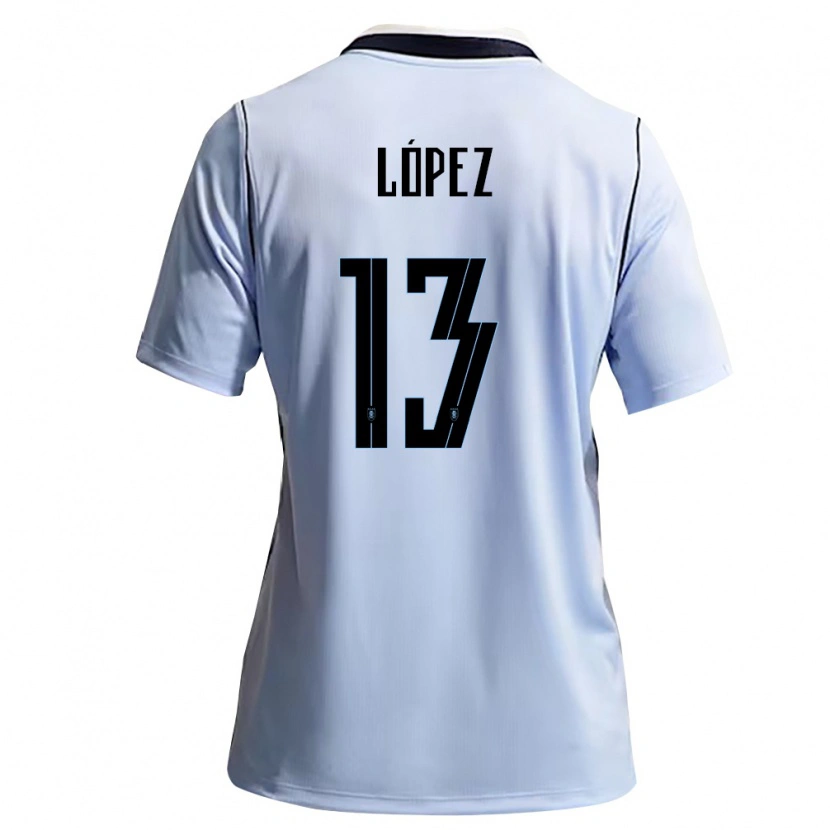 Danxen Women Uruguay Nahuel López #13 Sky Blue White Home Jersey 26-28 T-Shirt