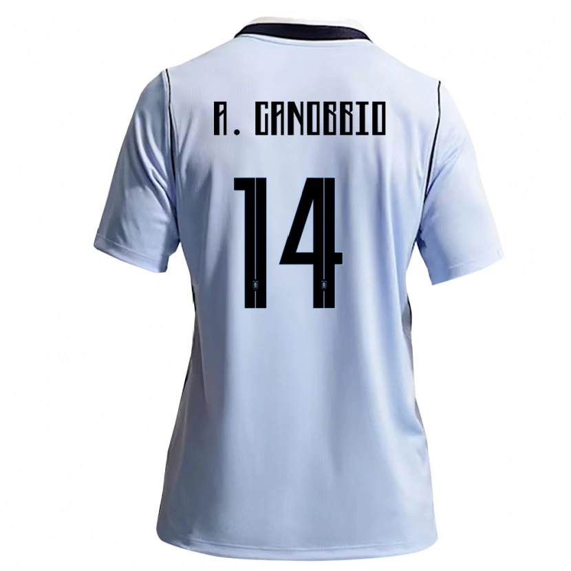 Danxen Women Uruguay Agustín Canobbio #14 Sky Blue White Home Jersey 26-28 T-Shirt