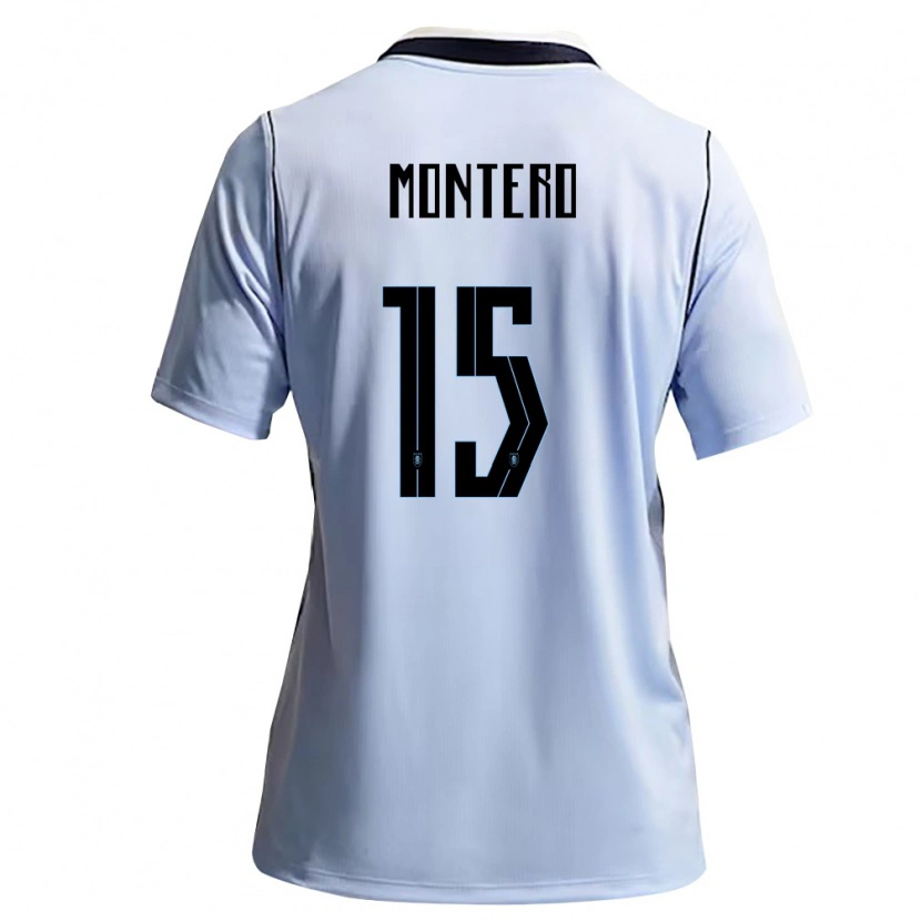 Danxen Women Uruguay Alfonso Montero #15 Sky Blue White Home Jersey 26-28 T-Shirt