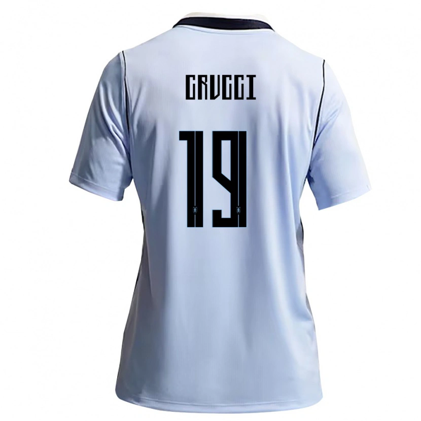 Danxen Women Uruguay Esteban Crucci #19 Sky Blue White Home Jersey 26-28 T-Shirt