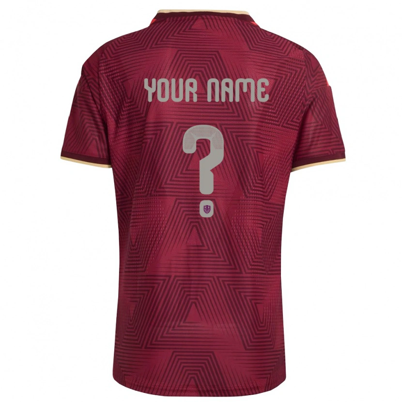 Danxen Women Venezuela Your Name #0 Burgundy Gold Yellow Home Jersey 26-28 T-Shirt