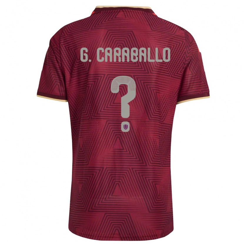 Danxen Women Venezuela Gustavo Caraballo #0 Burgundy Gold Yellow Home Jersey 26-28 T-Shirt