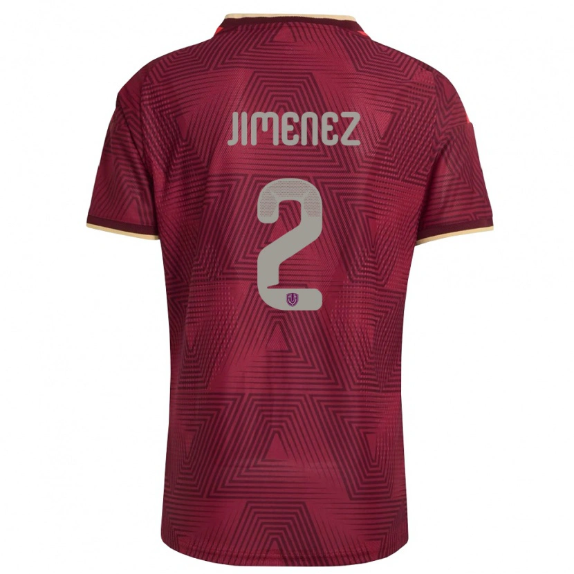 Danxen Women Venezuela Kendys Jimenez #2 Burgundy Gold Yellow Home Jersey 26-28 T-Shirt