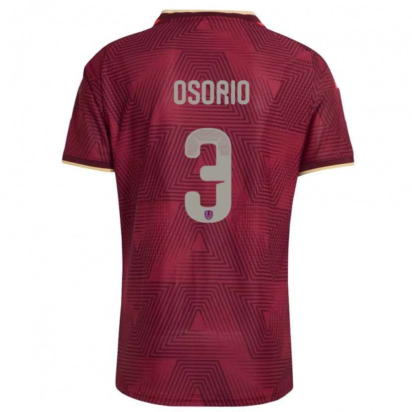 Danxen Women Venezuela Yordan Osorio #3 Burgundy Gold Yellow Home Jersey 26-28 T-Shirt