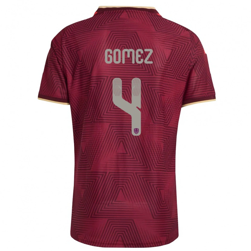 Danxen Women Venezuela Santiago Gómez #4 Burgundy Gold Yellow Home Jersey 26-28 T-Shirt