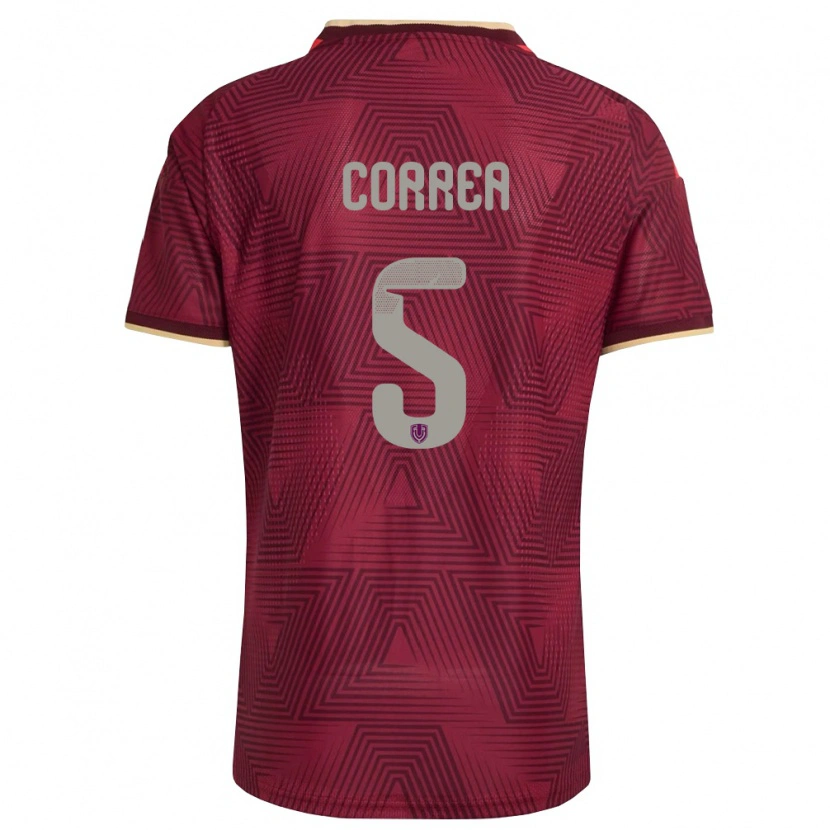 Danxen Women Venezuela José Correa #5 Burgundy Gold Yellow Home Jersey 26-28 T-Shirt