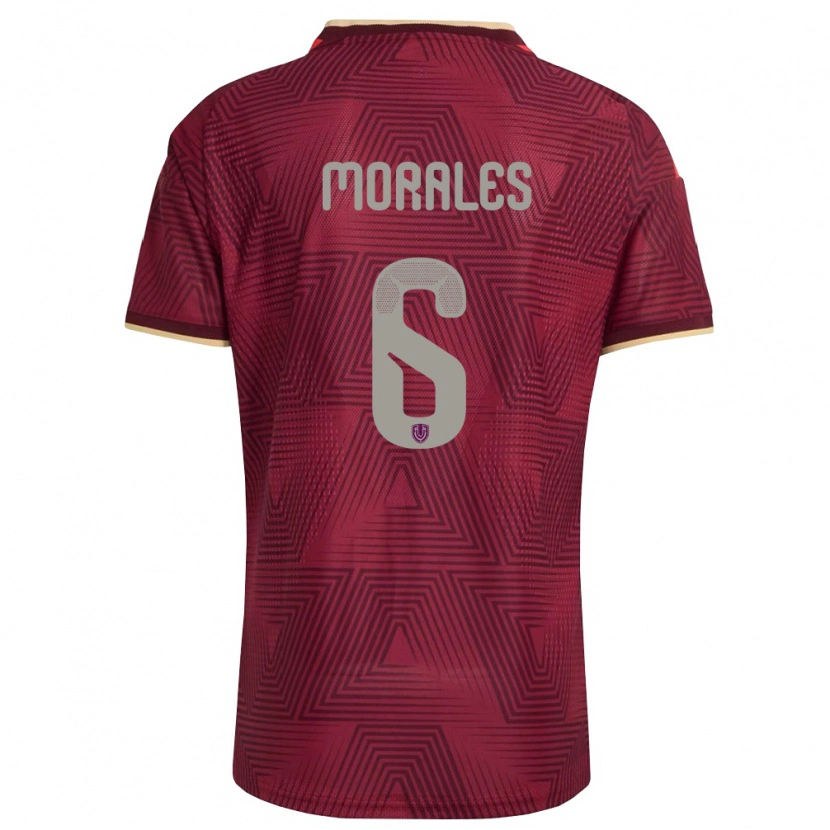 Danxen Women Venezuela Sebastian Morales #6 Burgundy Gold Yellow Home Jersey 26-28 T-Shirt