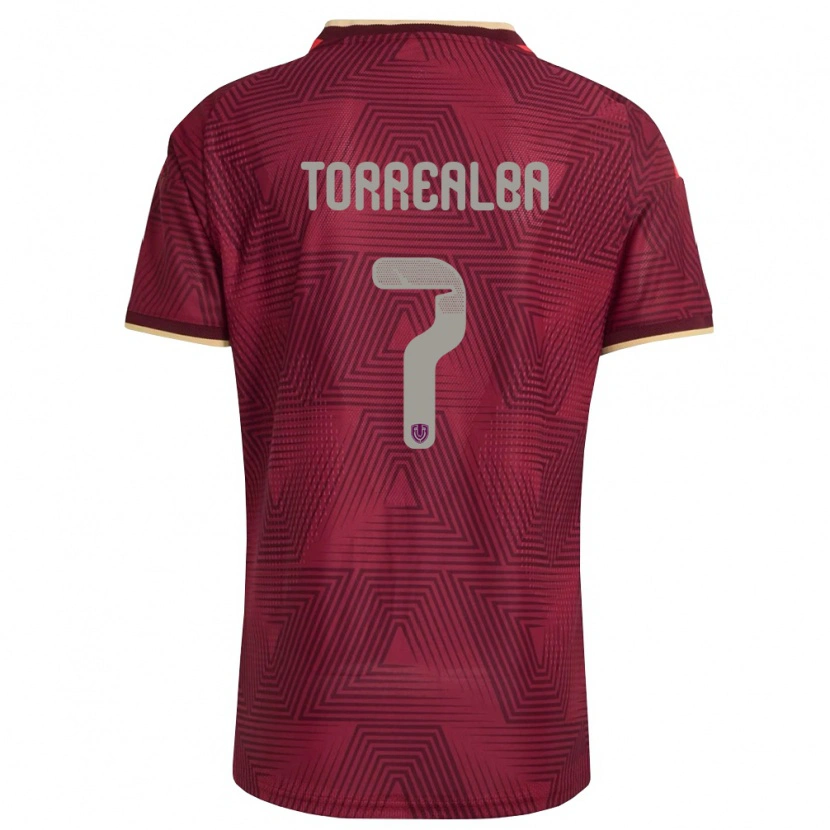 Danxen Women Venezuela Santos Torrealba #7 Burgundy Gold Yellow Home Jersey 26-28 T-Shirt