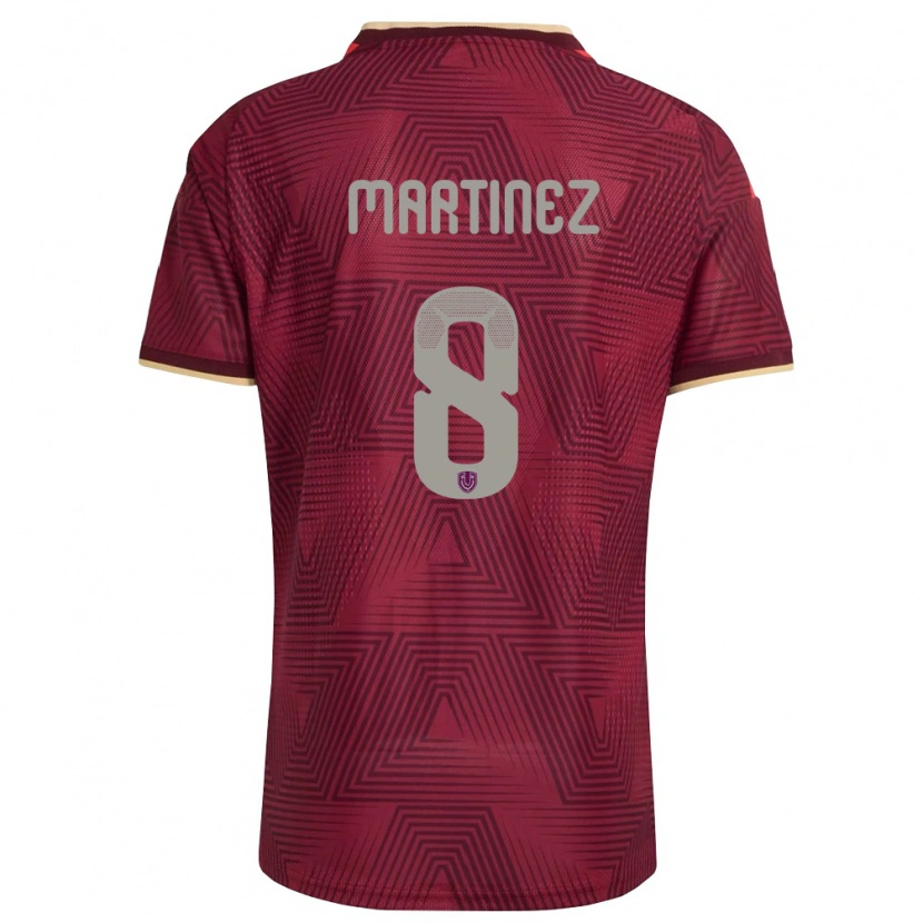 Danxen Women Venezuela Bárbara Martínez #8 Burgundy Gold Yellow Home Jersey 26-28 T-Shirt