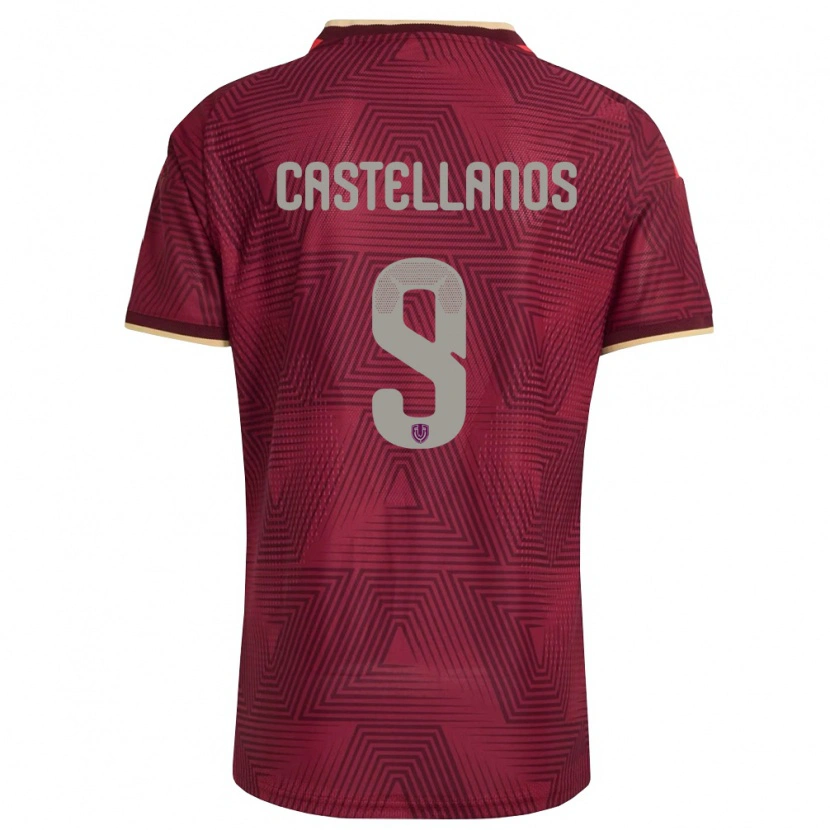 Danxen Women Venezuela Deyna Castellanos #9 Burgundy Gold Yellow Home Jersey 26-28 T-Shirt