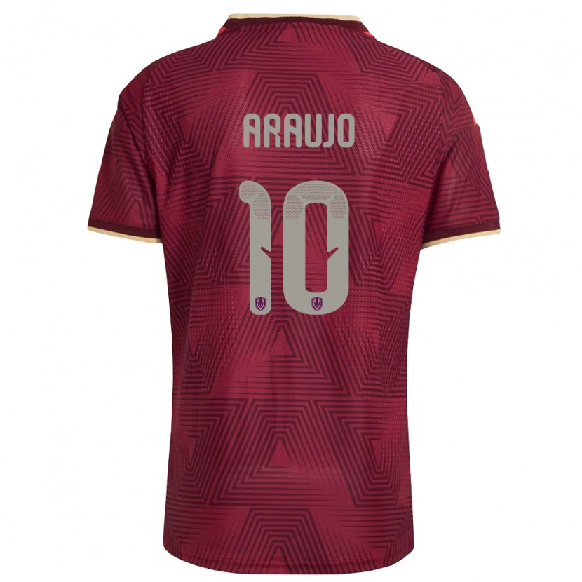 Danxen Women Venezuela Junior Araujo #10 Burgundy Gold Yellow Home Jersey 26-28 T-Shirt