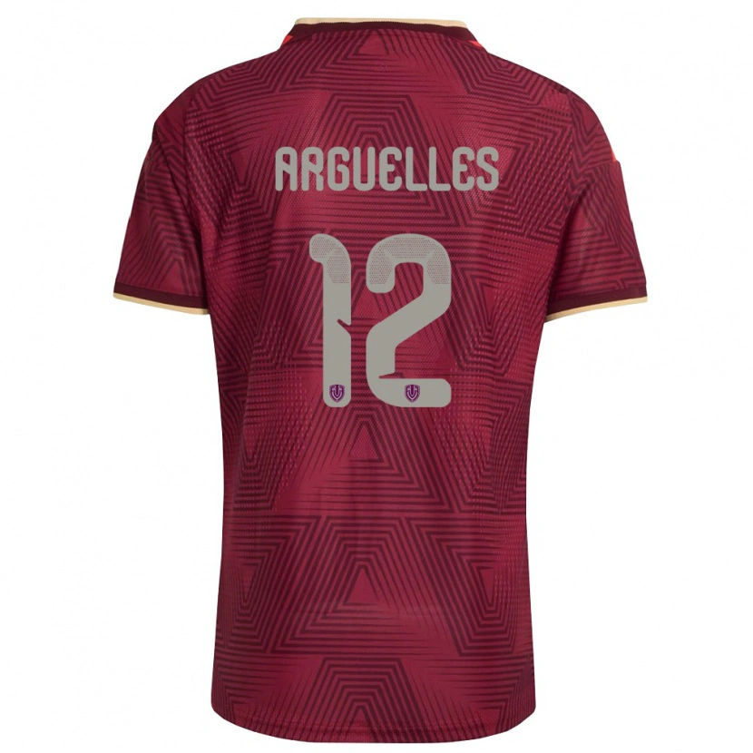 Danxen Women Venezuela Wilmary Argüelles #12 Burgundy Gold Yellow Home Jersey 26-28 T-Shirt