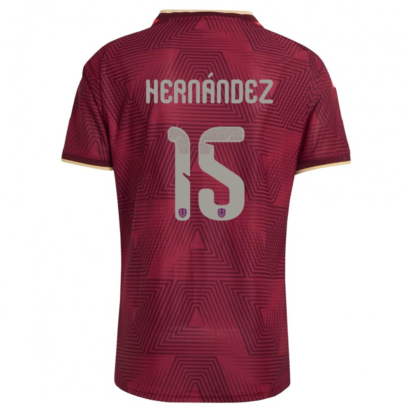 Danxen Women Venezuela Jorge Hernández #15 Burgundy Gold Yellow Home Jersey 26-28 T-Shirt