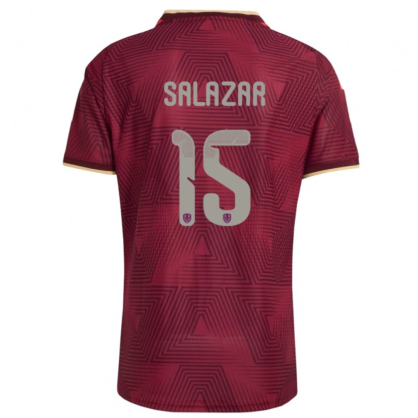 Danxen Women Venezuela Aiderson Salazar #15 Burgundy Gold Yellow Home Jersey 26-28 T-Shirt