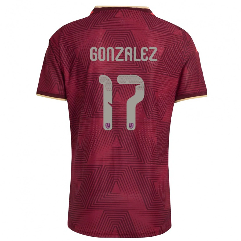 Danxen Women Venezuela Mayken González #17 Burgundy Gold Yellow Home Jersey 26-28 T-Shirt
