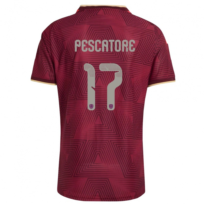 Danxen Women Venezuela Camila Pescatore #17 Burgundy Gold Yellow Home Jersey 26-28 T-Shirt