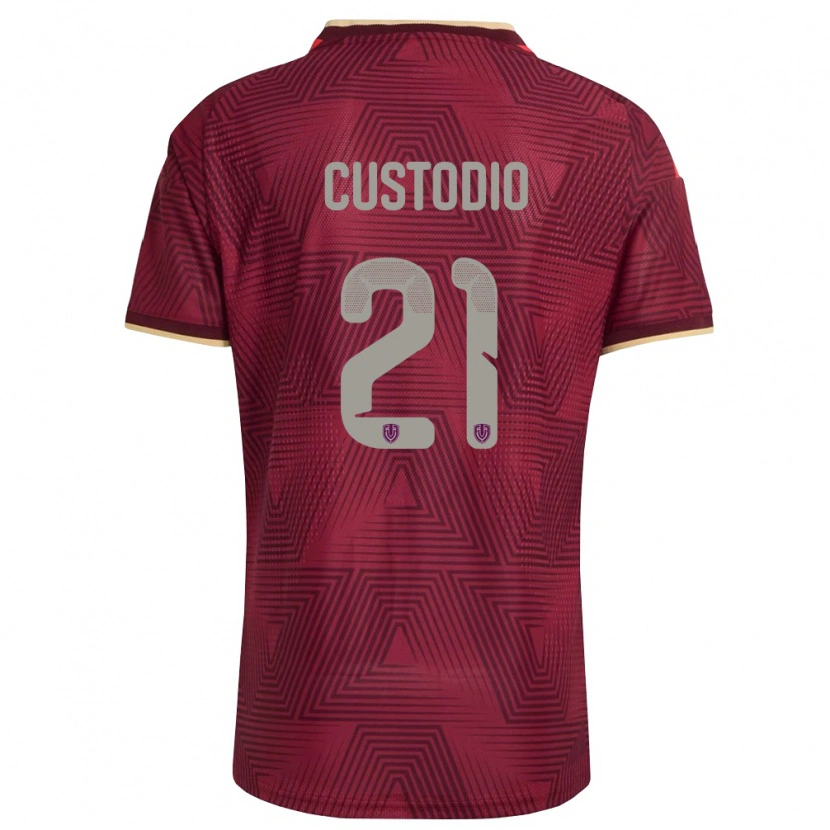 Danxen Women Venezuela Alex Custodio #21 Burgundy Gold Yellow Home Jersey 26-28 T-Shirt