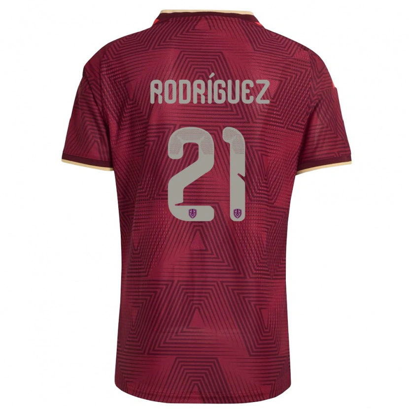 Danxen Women Venezuela Alexis Rodríguez #21 Burgundy Gold Yellow Home Jersey 26-28 T-Shirt
