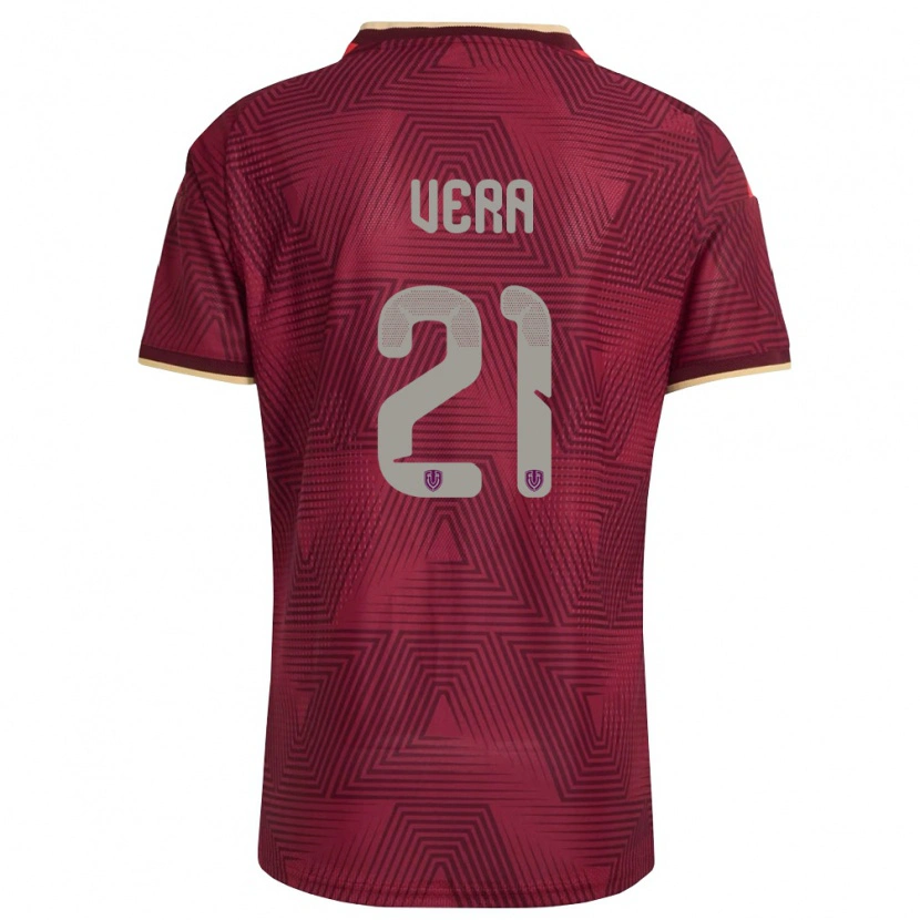 Danxen Women Venezuela Andry Vera #21 Burgundy Gold Yellow Home Jersey 26-28 T-Shirt