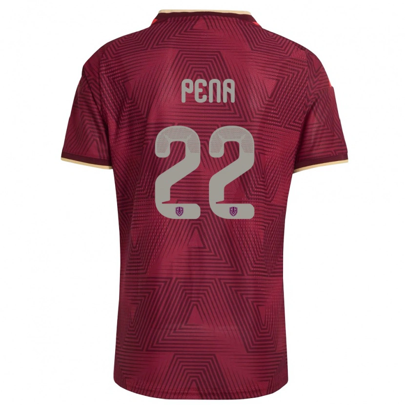Danxen Women Venezuela Lewuis Peña #22 Burgundy Gold Yellow Home Jersey 26-28 T-Shirt