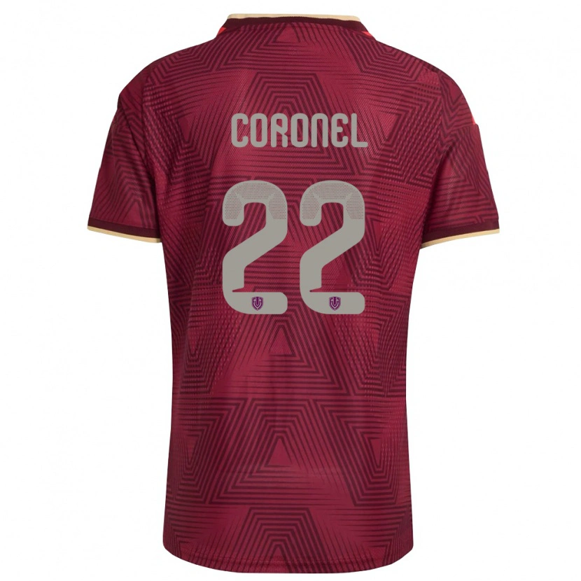Danxen Women Venezuela Nohelis Coronel #22 Burgundy Gold Yellow Home Jersey 26-28 T-Shirt