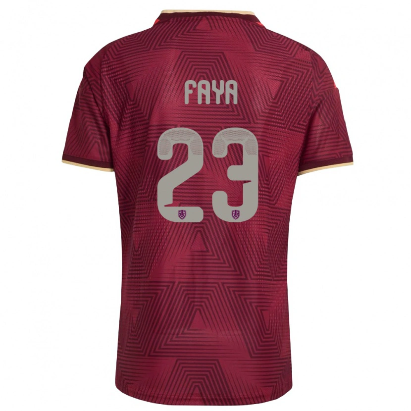 Danxen Women Venezuela Carlos Faya #23 Burgundy Gold Yellow Home Jersey 26-28 T-Shirt