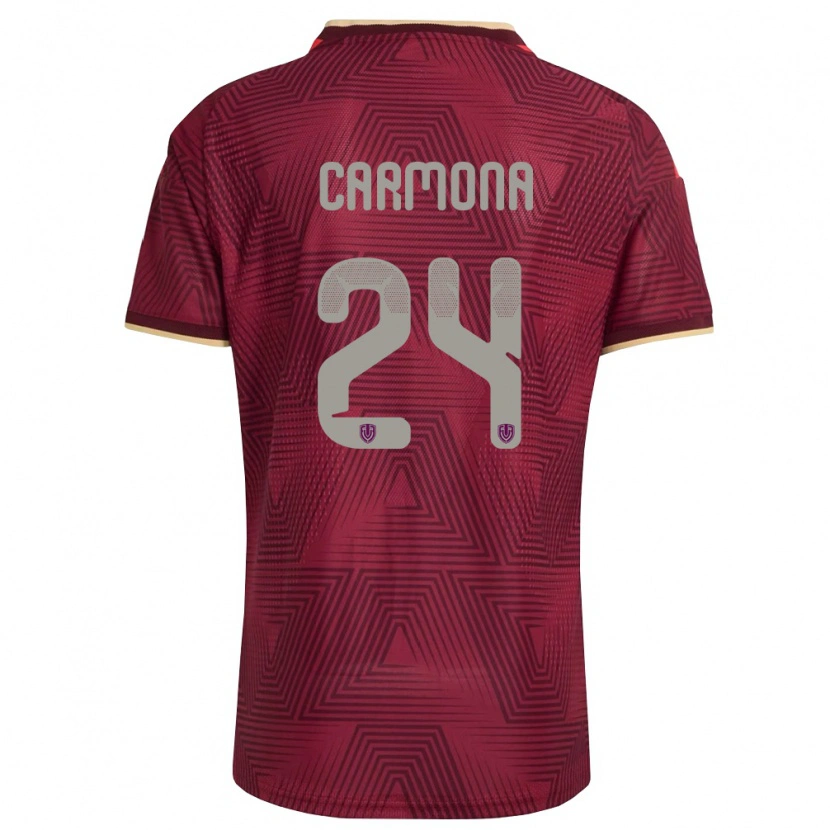 Danxen Women Venezuela Wikelman Carmona #24 Burgundy Gold Yellow Home Jersey 26-28 T-Shirt
