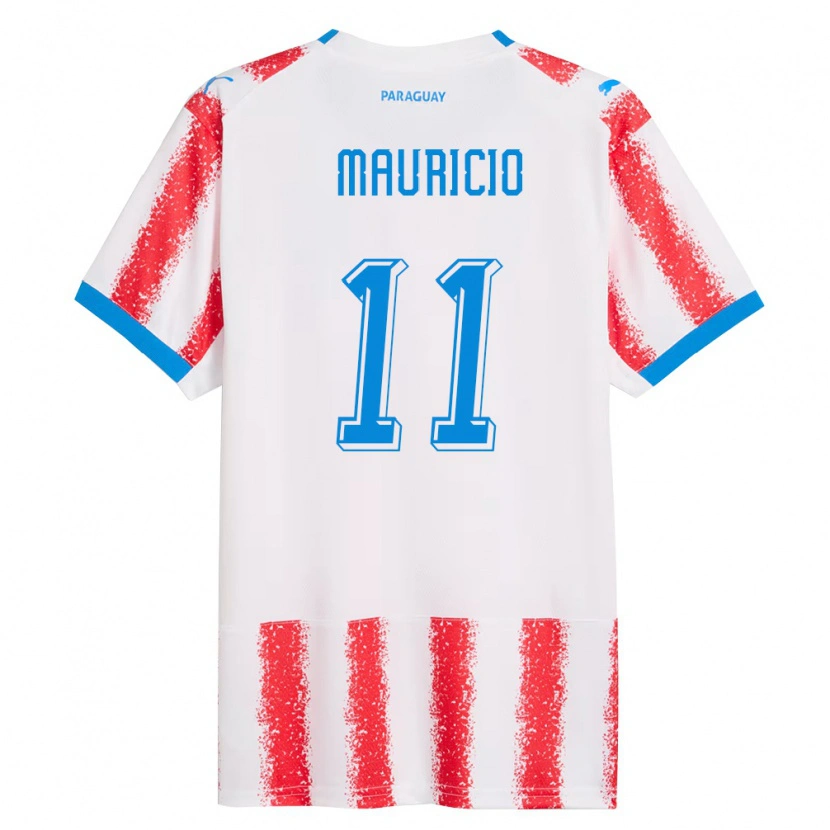 Danxen Women Paraguay Mauricio #11 White Red Blue Home Jersey 26-28 T-Shirt