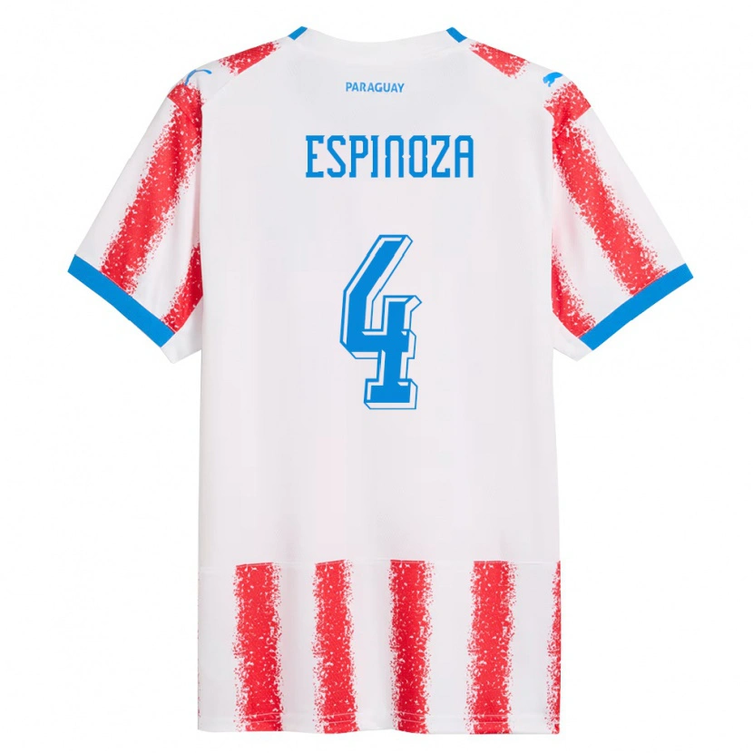 Danxen Women Paraguay Matías Espinoza #4 White Red Blue Home Jersey 26-28 T-Shirt