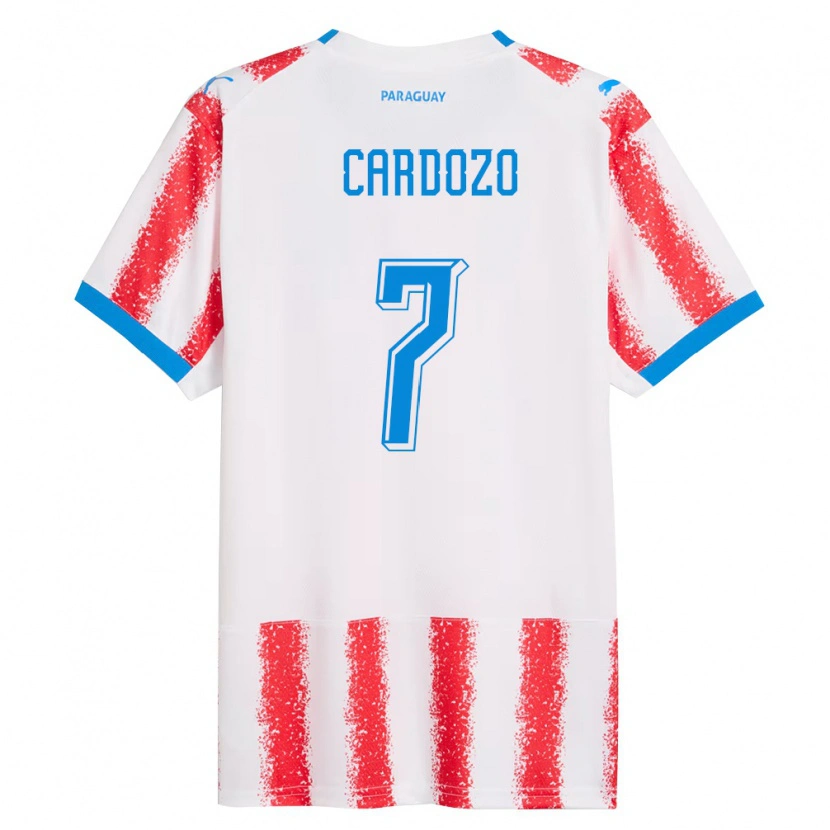 Danxen Women Paraguay Fernando Cardozo #7 White Red Blue Home Jersey 26-28 T-Shirt