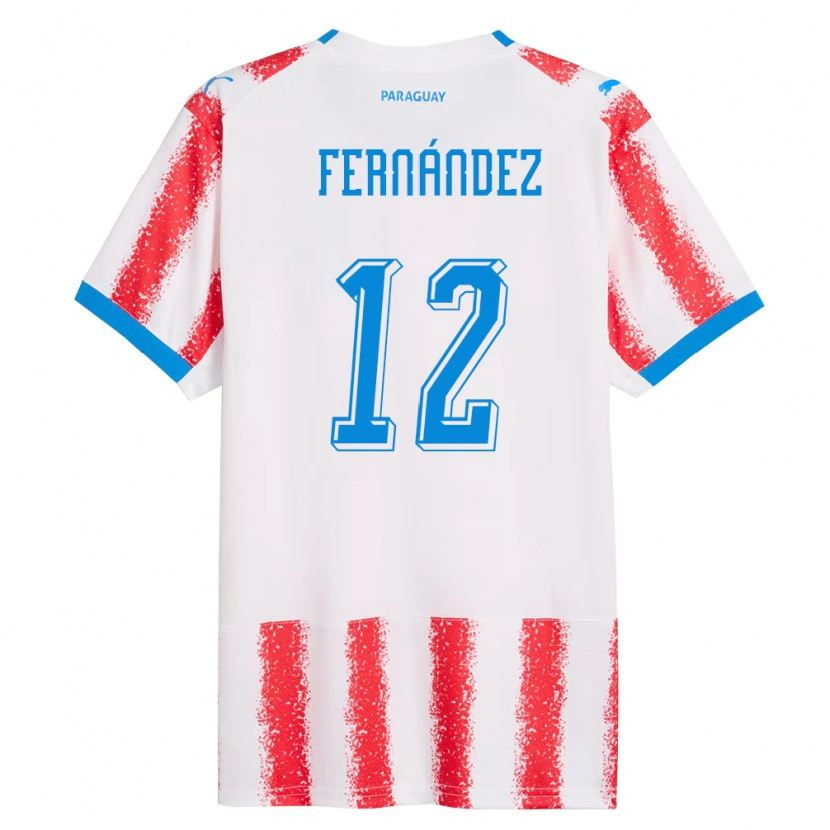 Danxen Women Paraguay Roberto Fernández #12 White Red Blue Home Jersey 26-28 T-Shirt