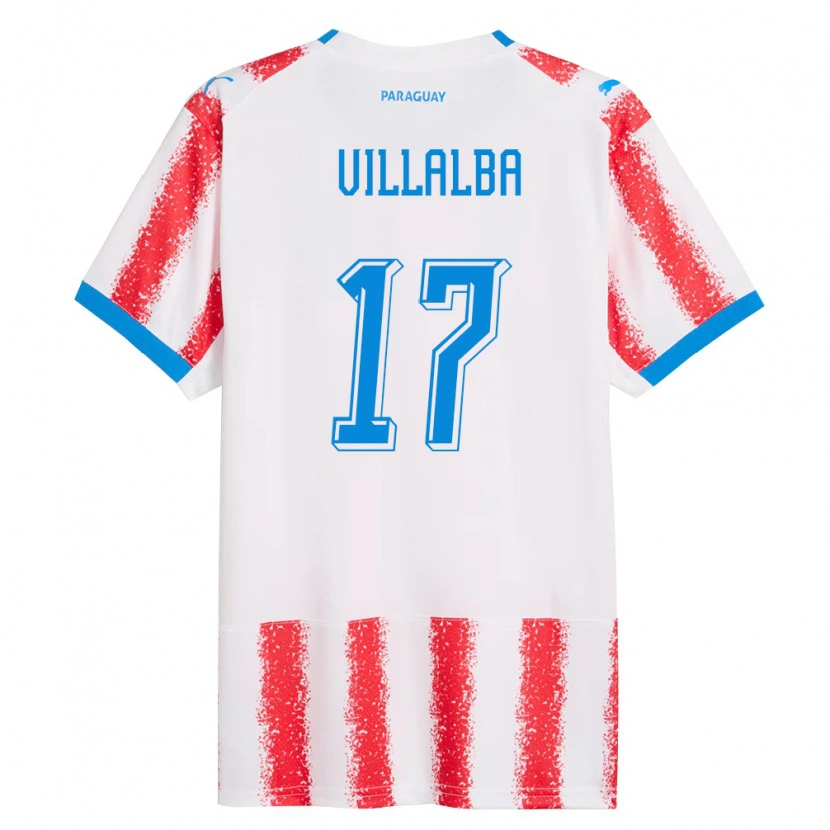 Danxen Women Paraguay Rodrigo Villalba #17 White Red Blue Home Jersey 26-28 T-Shirt