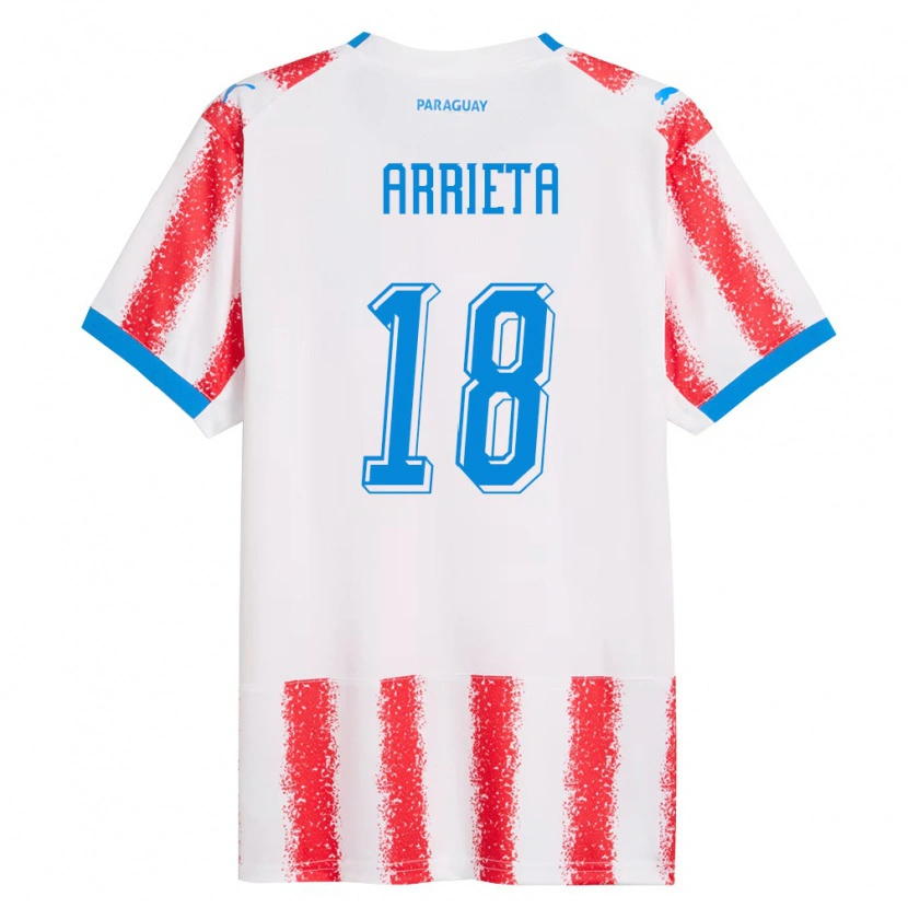 Danxen Women Paraguay Camila Arrieta #18 White Red Blue Home Jersey 26-28 T-Shirt