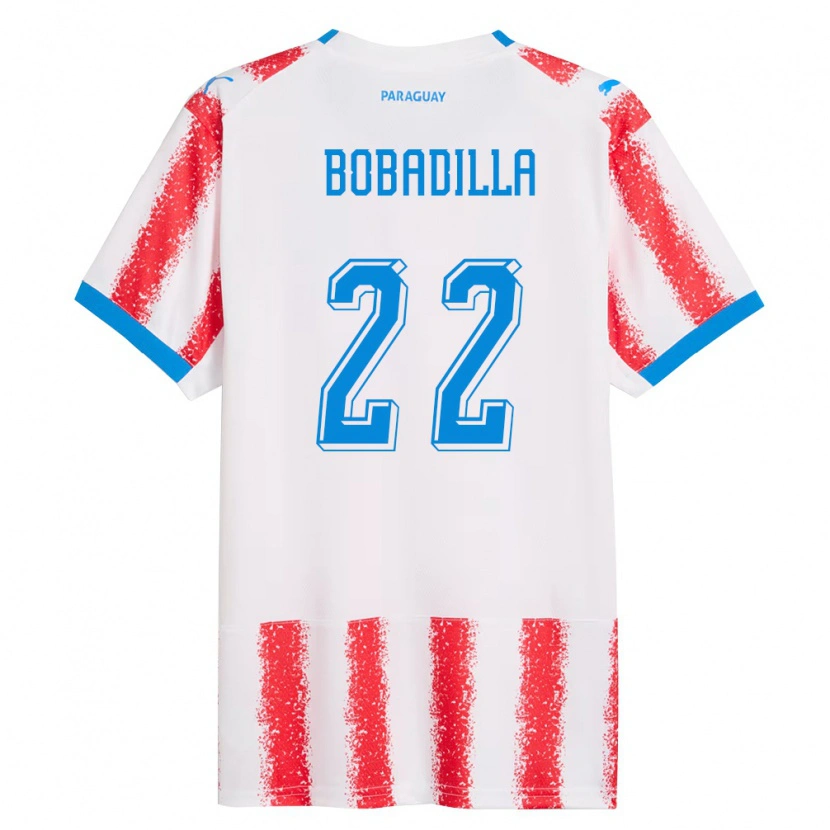 Danxen Women Paraguay Dylan Bobadilla #22 White Red Blue Home Jersey 26-28 T-Shirt
