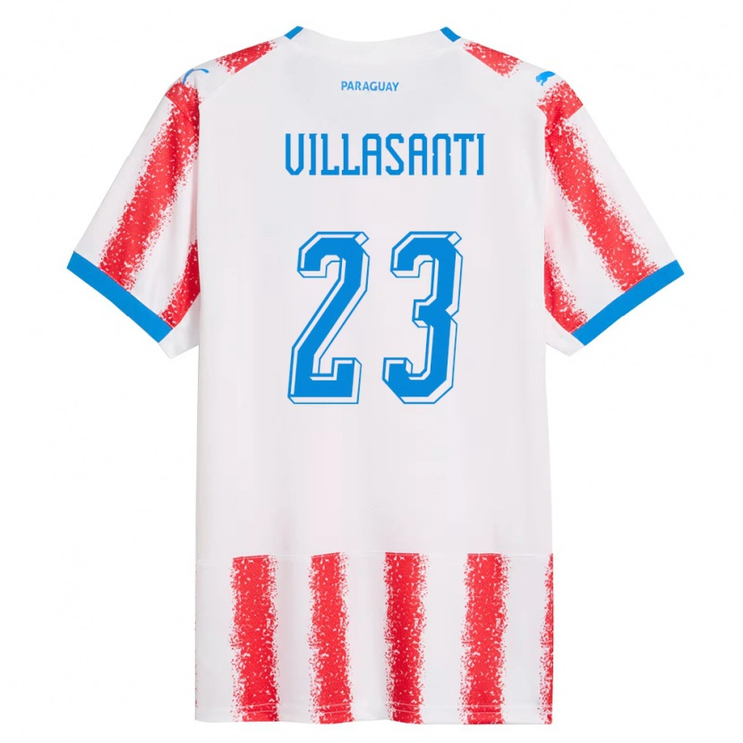 Danxen Women Paraguay Mathías Villasanti #23 White Red Blue Home Jersey 26-28 T-Shirt