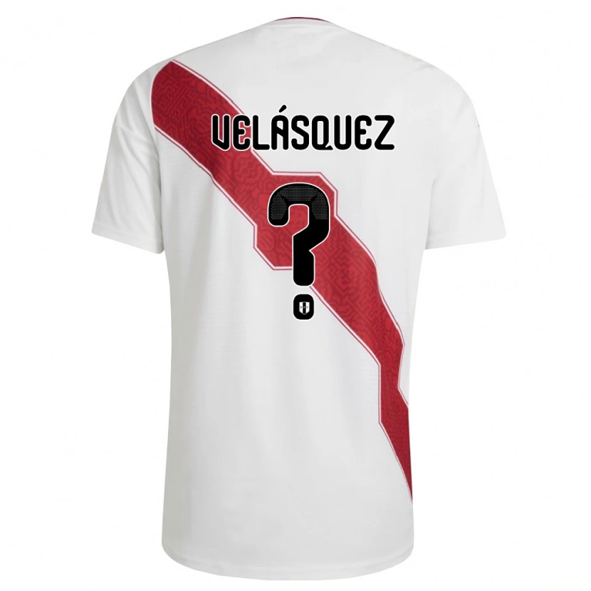 Danxen Women Peru Alberto Velásquez #0 White Red Black Home Jersey 26-28 T-Shirt