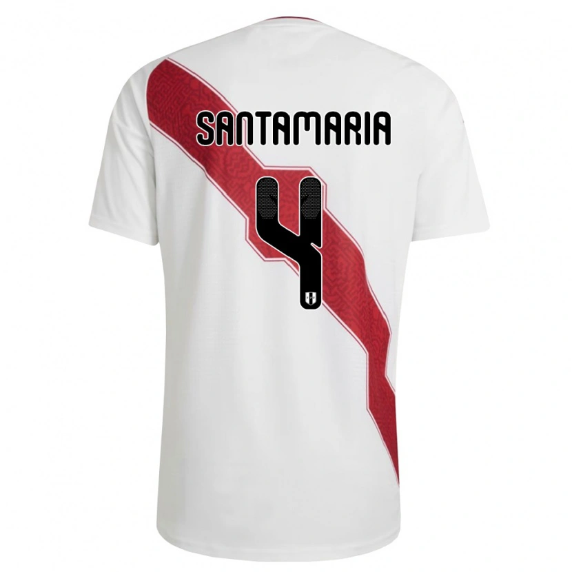 Danxen Women Peru Anderson Santamaría #4 White Red Black Home Jersey 26-28 T-Shirt