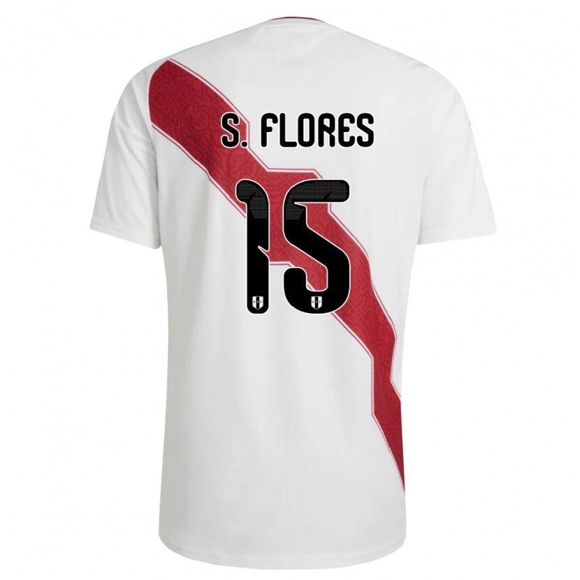 Danxen Women Peru Scarleth Flores #15 White Red Black Home Jersey 26-28 T-Shirt