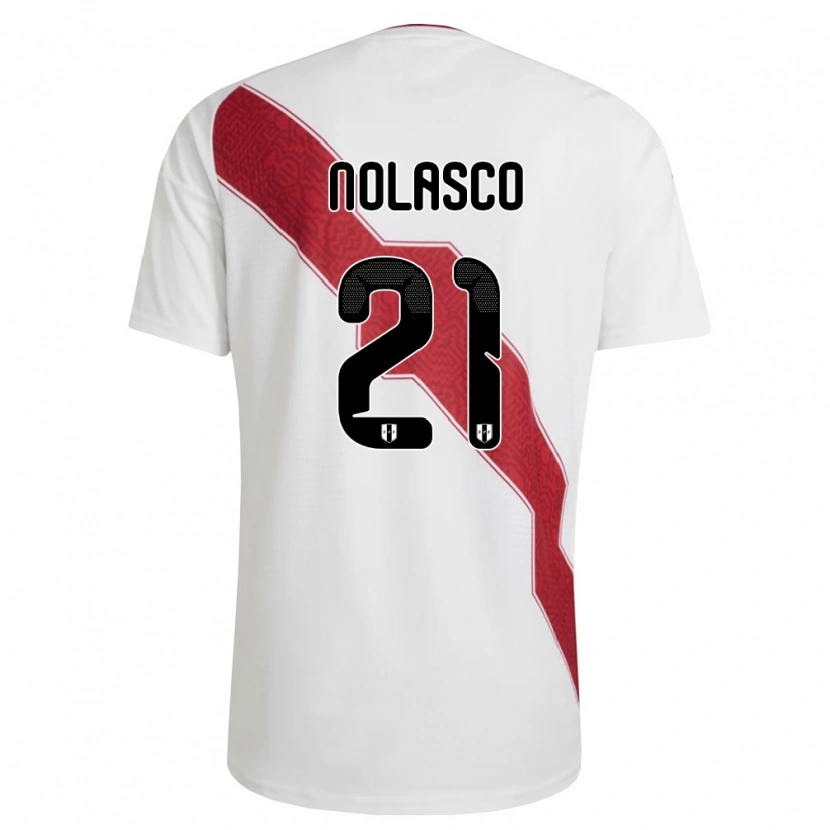 Danxen Women Peru Jeferson Nolasco #21 White Red Black Home Jersey 26-28 T-Shirt