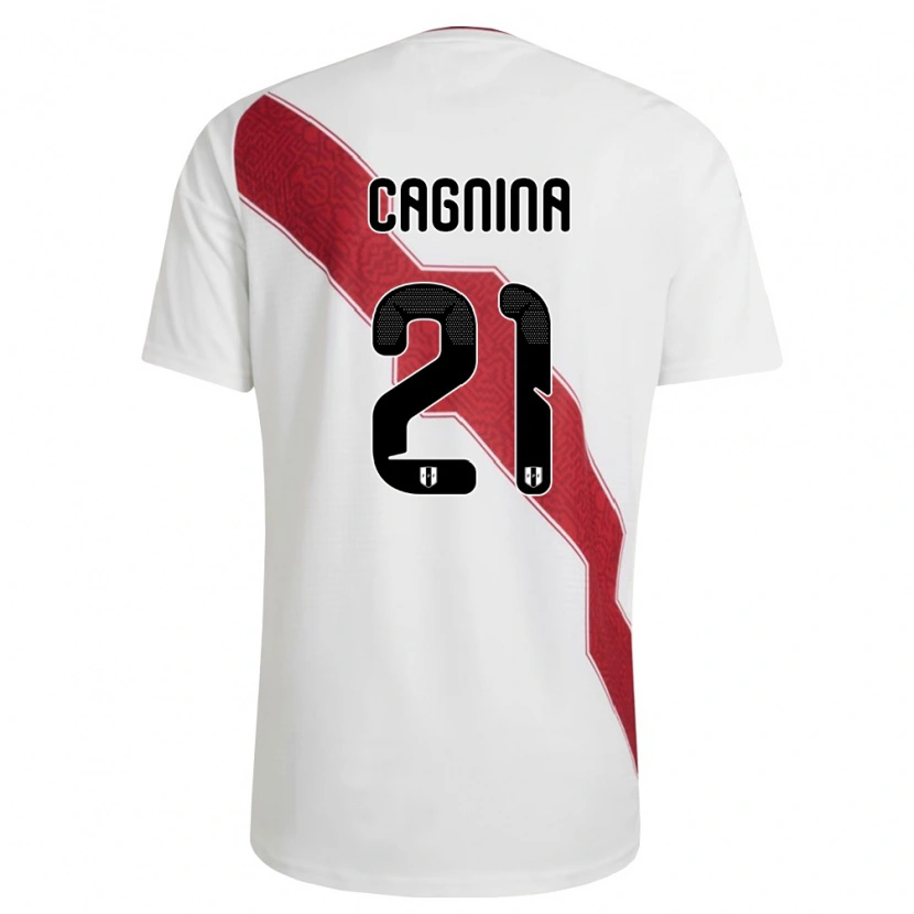 Danxen Women Peru Grace Cagnina #21 White Red Black Home Jersey 26-28 T-Shirt